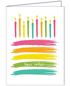 All Occasion: Brushstroke Candles Birthday Card